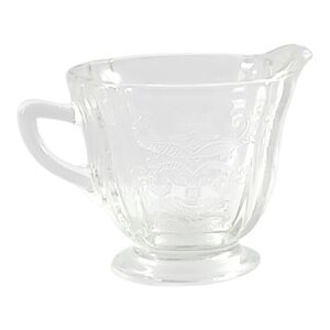 Clear Glass Creamer Pitcher - Elegant Embossed Design Federal Madrid Pattern